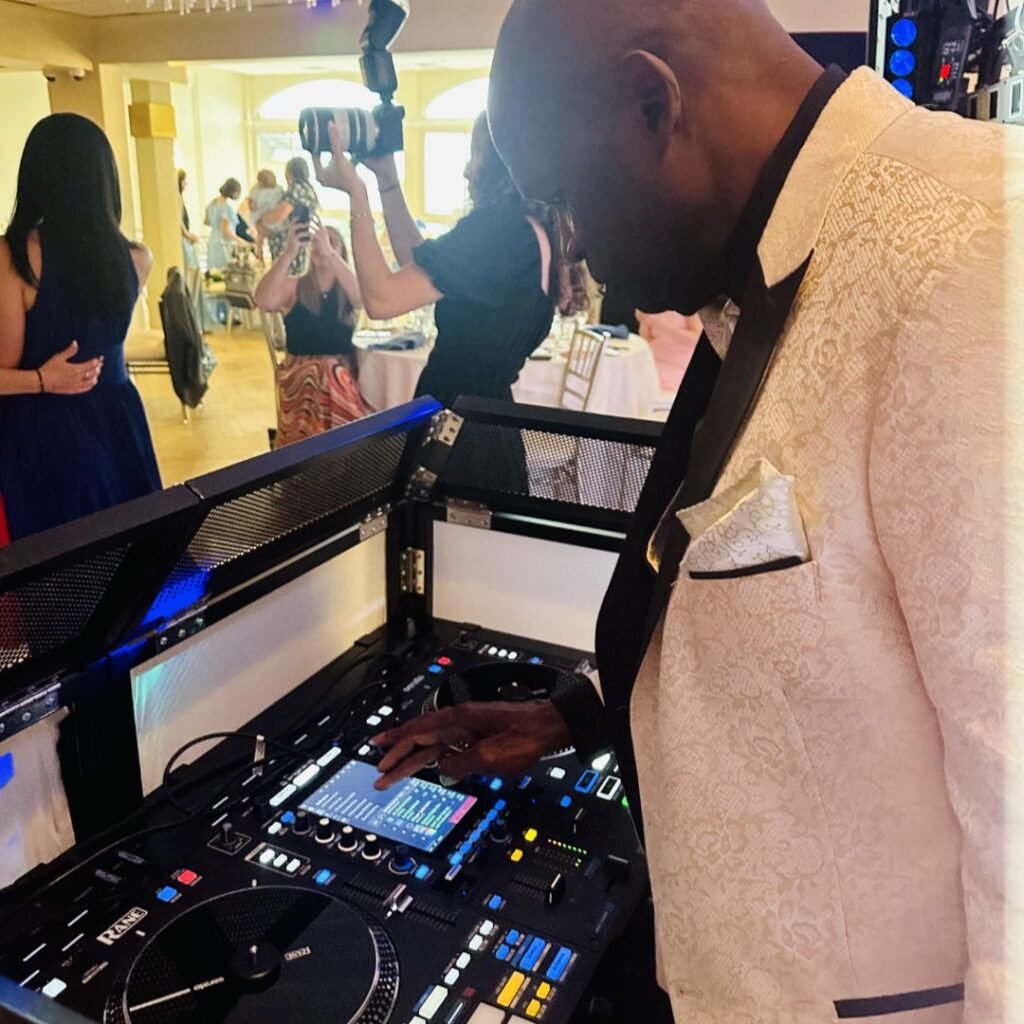 Magic C using the Rane Performer motorized DJ controller for a high-energy performance in Ellenville, NY.