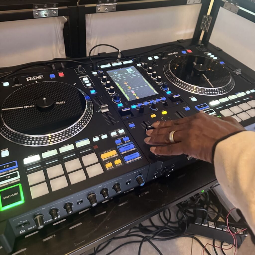 Magic C's professional DJ setup featuring the Rane System One controller at an event in Ellenville, New York